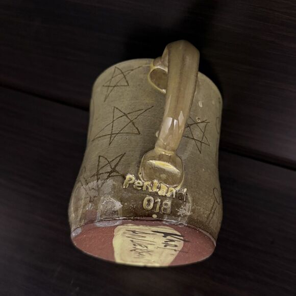 Kurt Anderson Studio Pottery Robot Coffee Mug Cup Penland Gallery “Try Harder” - Picture 7 of 8